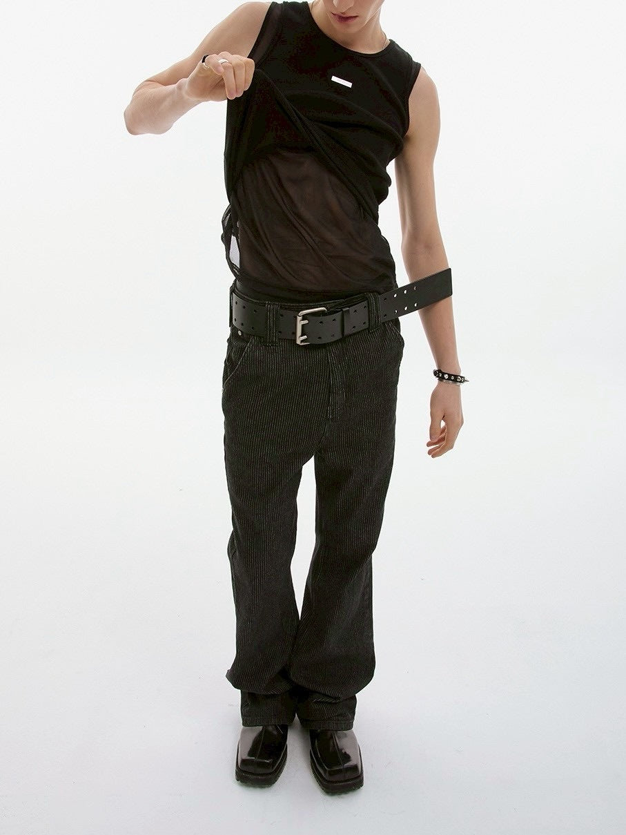 【ESC STUDIO】mesh layered sleeveless / 【イーエスシーステュディオ】メッシュレイヤードタンクトップ