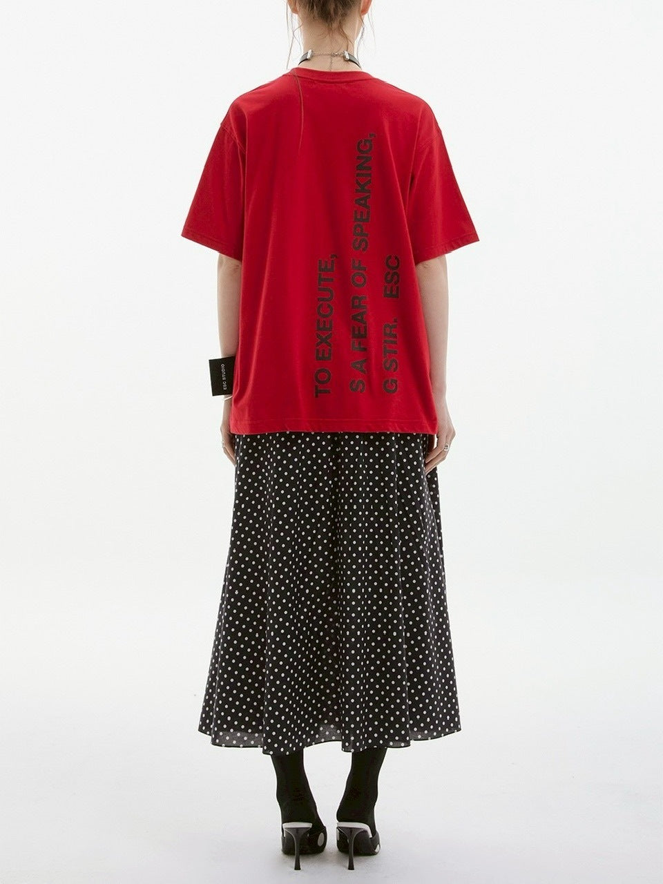 【ESC STUDIO】mega label t-shirt/ 【イーエスシーステュディオ】メガラベルロゴ半袖Tシャツ