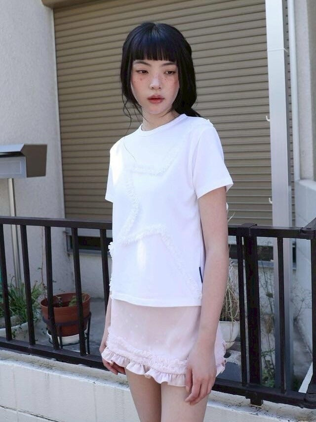 【Uglyshadow】 MESH STAR RUFFLE MINI SKIRT / 【アグリーシャドウ】メッシュスターラッフルミニスカート