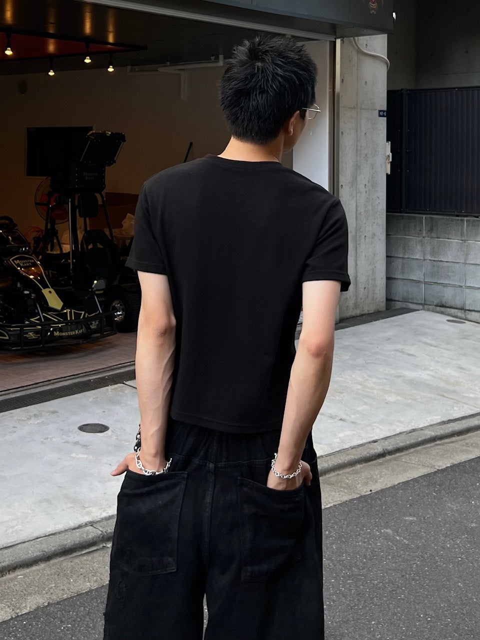 大阪店WEB限定【Chikashitsu +】cropped cat t-shirt (2color