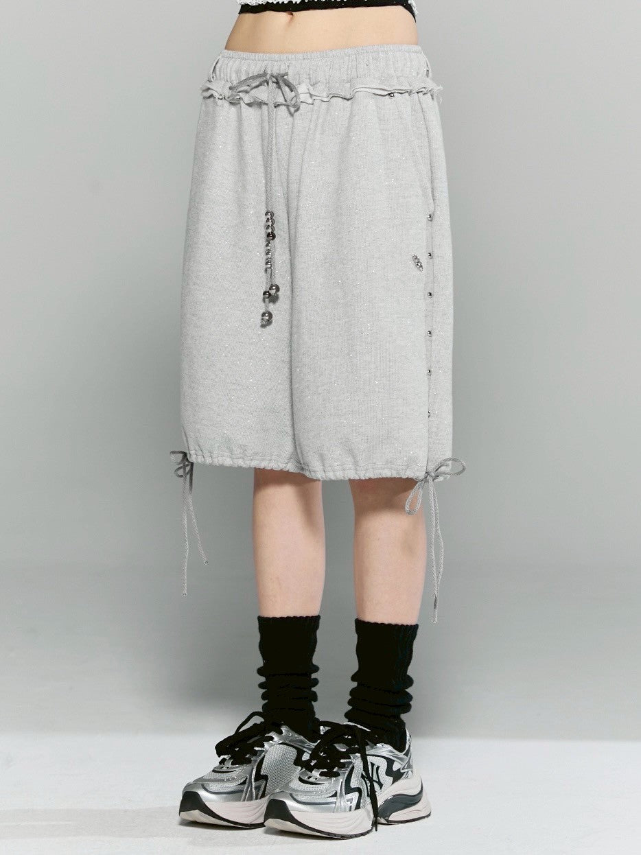 【CHERRYQUIRI】stud twinkle jogger bermuda pt