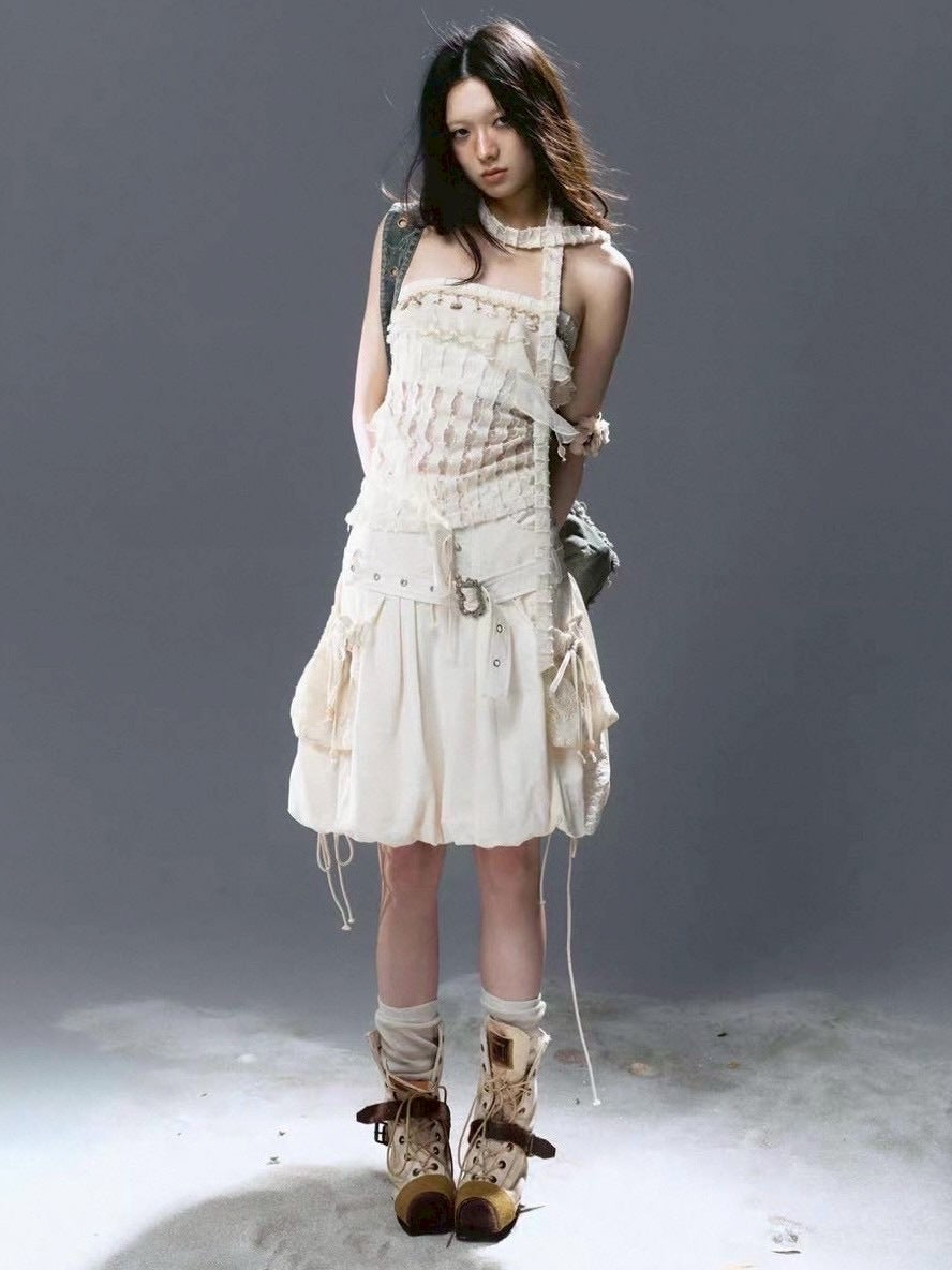 【Cest Nous】Petal Skirt / 【セヌー】ベルトポケットバルーンスカート