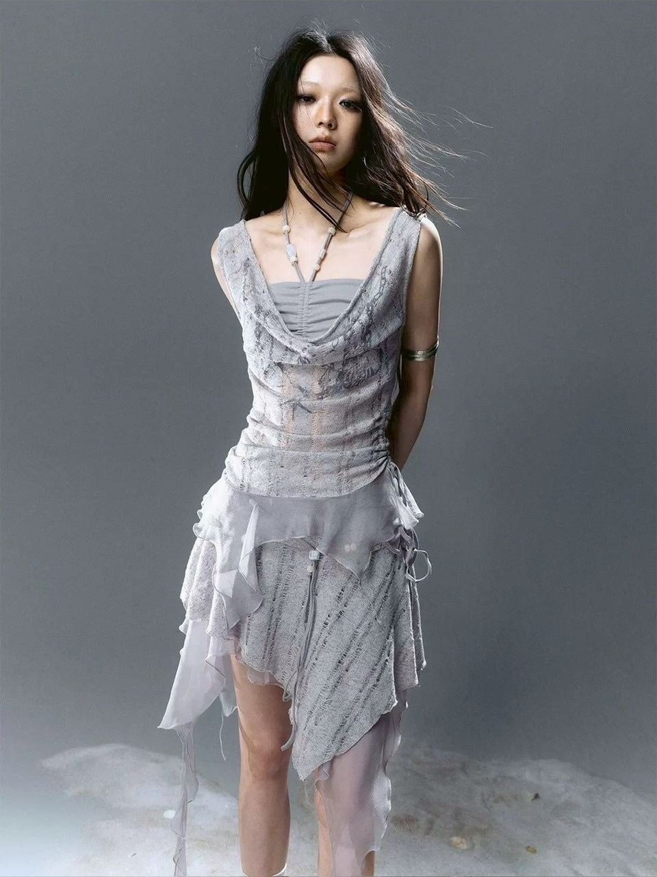 【Cest Nous】Beaded Top / 【セヌー】レイヤードフリルタンクトップ