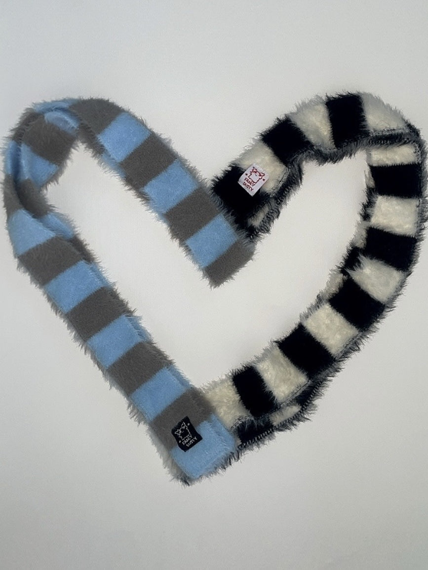 【FANCY X DUSTY】HUG STRIPE FUR MUFFLER / 【ファンシー X ダスティ】ハグストライプファーマフラー