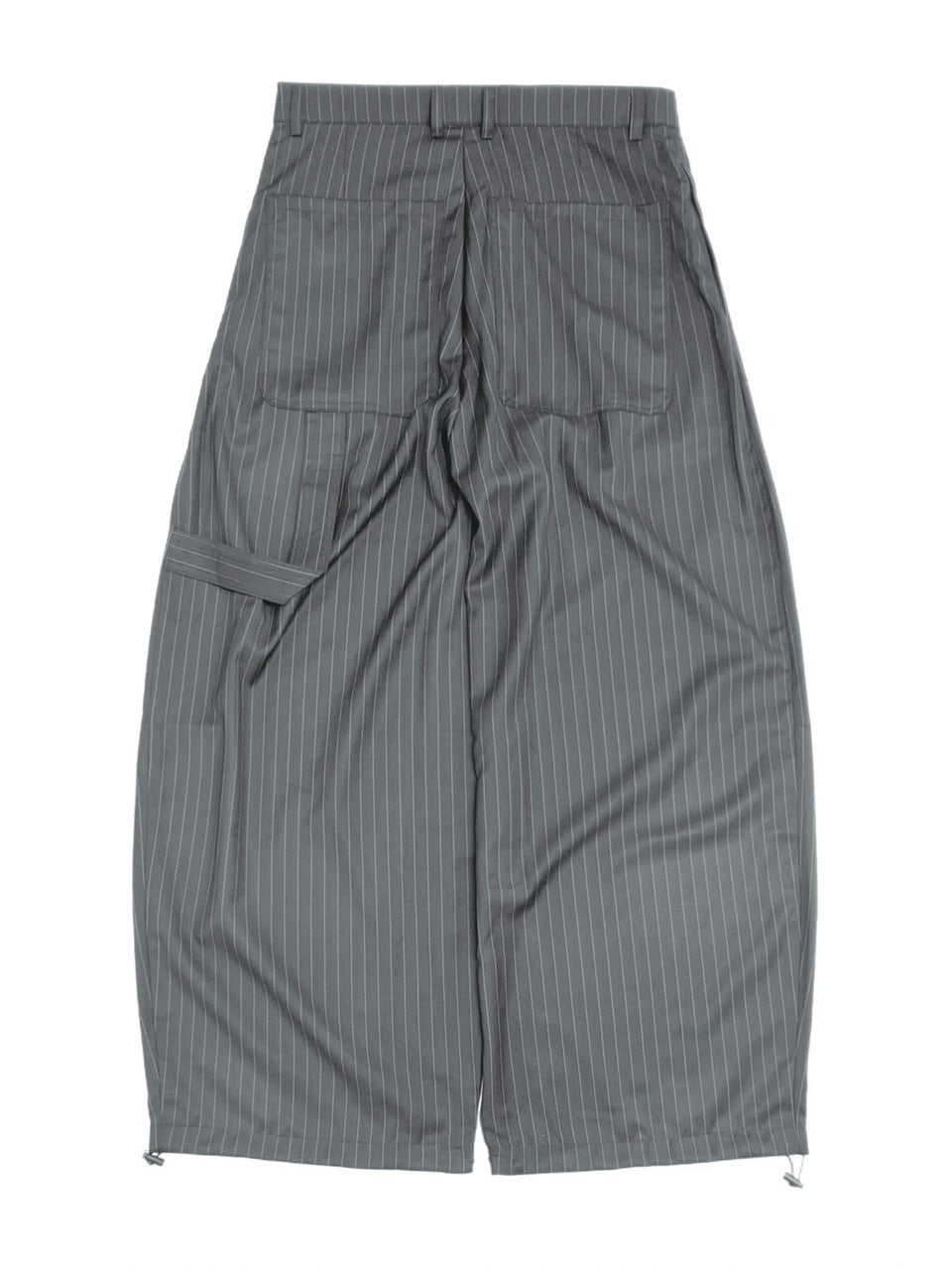 受注制【Chikashitsu +】draw cord stripe wide slacks / 【チカシツプラス】ドローコードストライプワイドスラックス (2color)