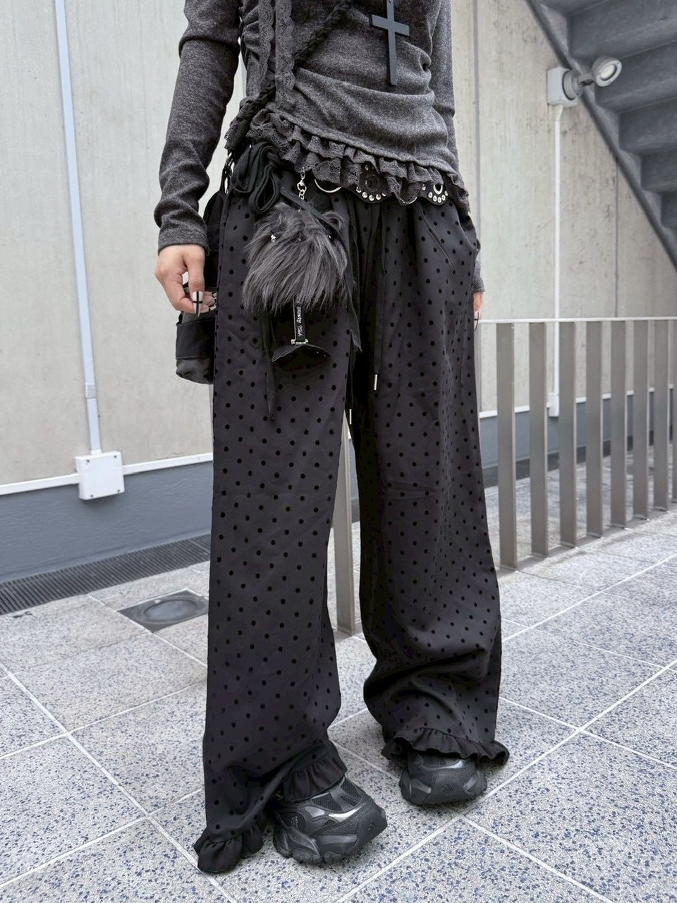 【nmtc +】dot frill pants / 【エヌエムティーシープラス】ドットフリルパンツ (2color)