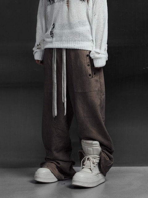【Rosen Kreuz】EYELET EDGE Set-Up LAYERED SWEAT PANTS