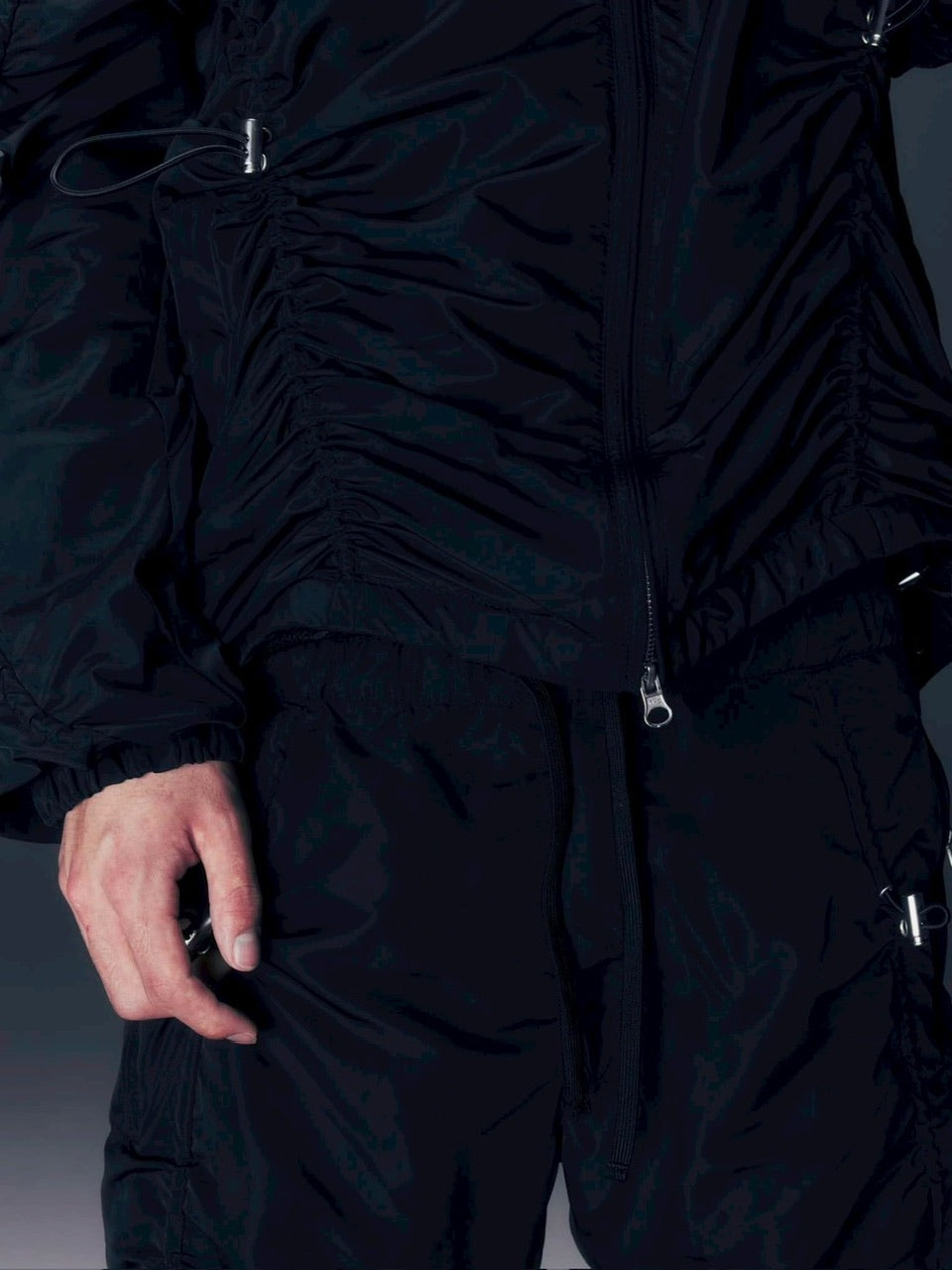 【DIG YOUR OWN GRAVE】SYN-EDGE BLOUSON /【ディグユアオウングレイブ】アシンメトリーテックブルゾン