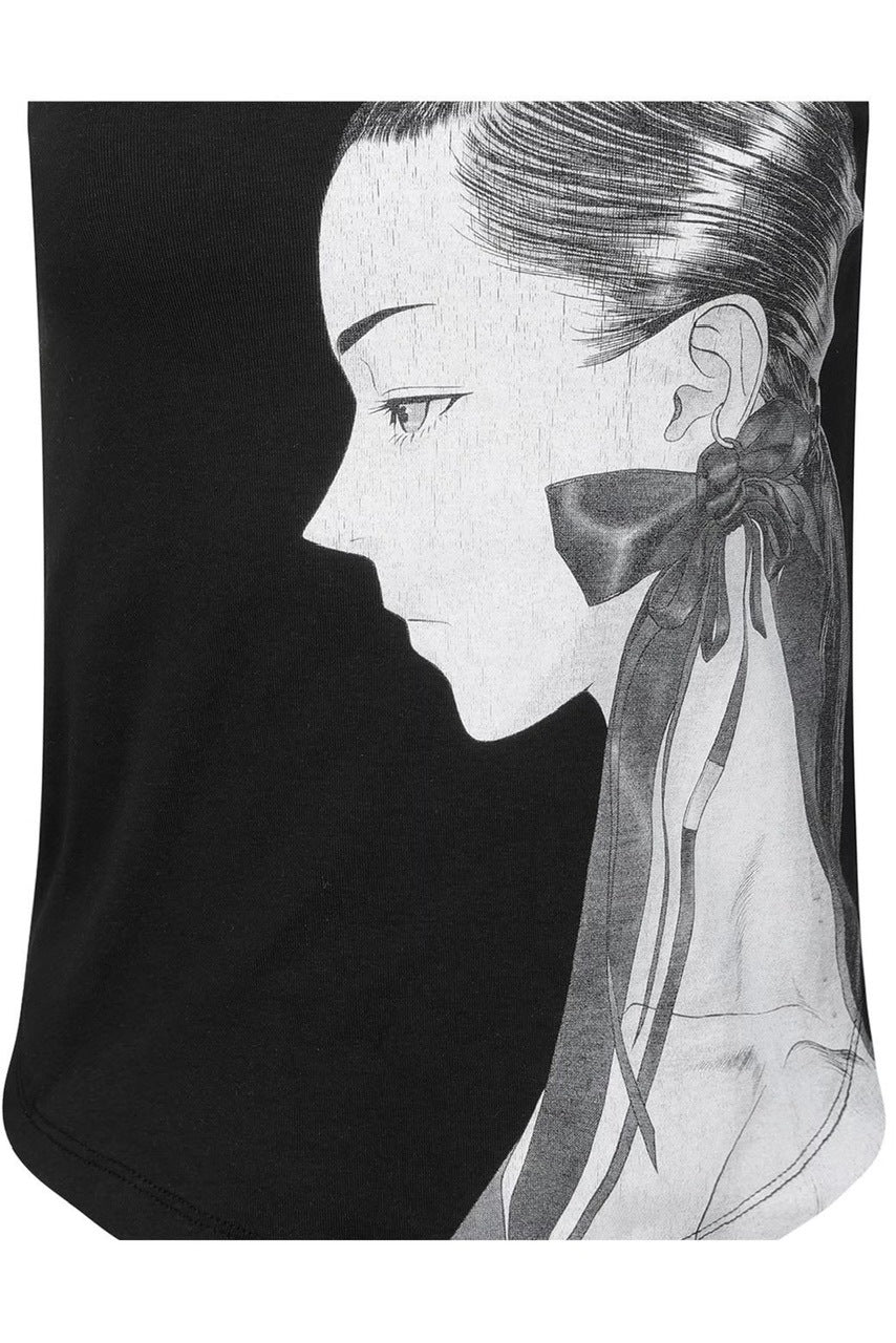 【NACHE】DRAWING HALTER SLEEVELESS