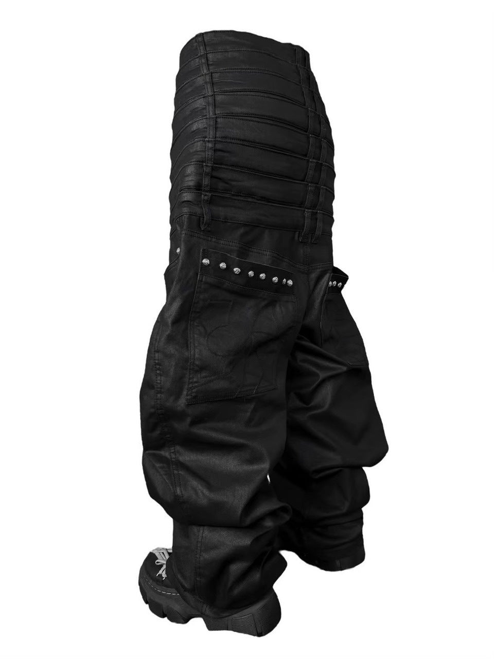 【UNIZ】8 Backs J-Cut Pants / 【ユニズ】ダーティーライクレイヤードバルーンデニムパンツ