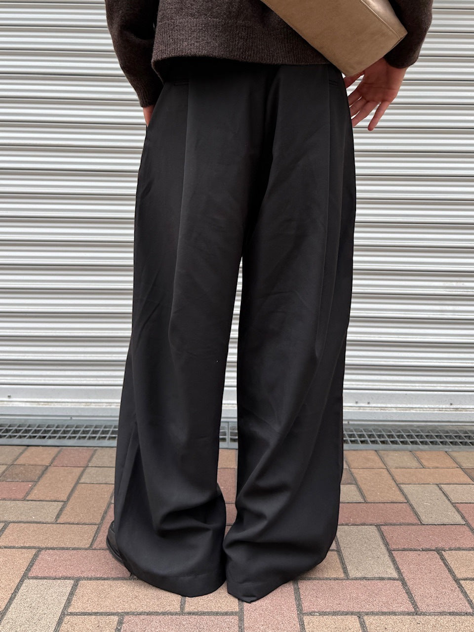 東京店WEB限定受注制【Chikashitsu +】wide tuck drape slacks / 【チカシツプラス】ワイドタックドレープスラックス (2color)