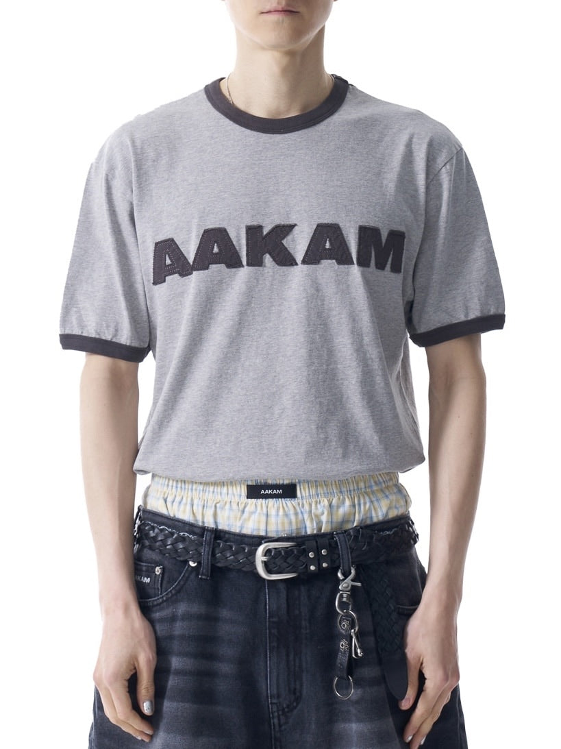 【AAKAM】Logo Patch Ringer Top
