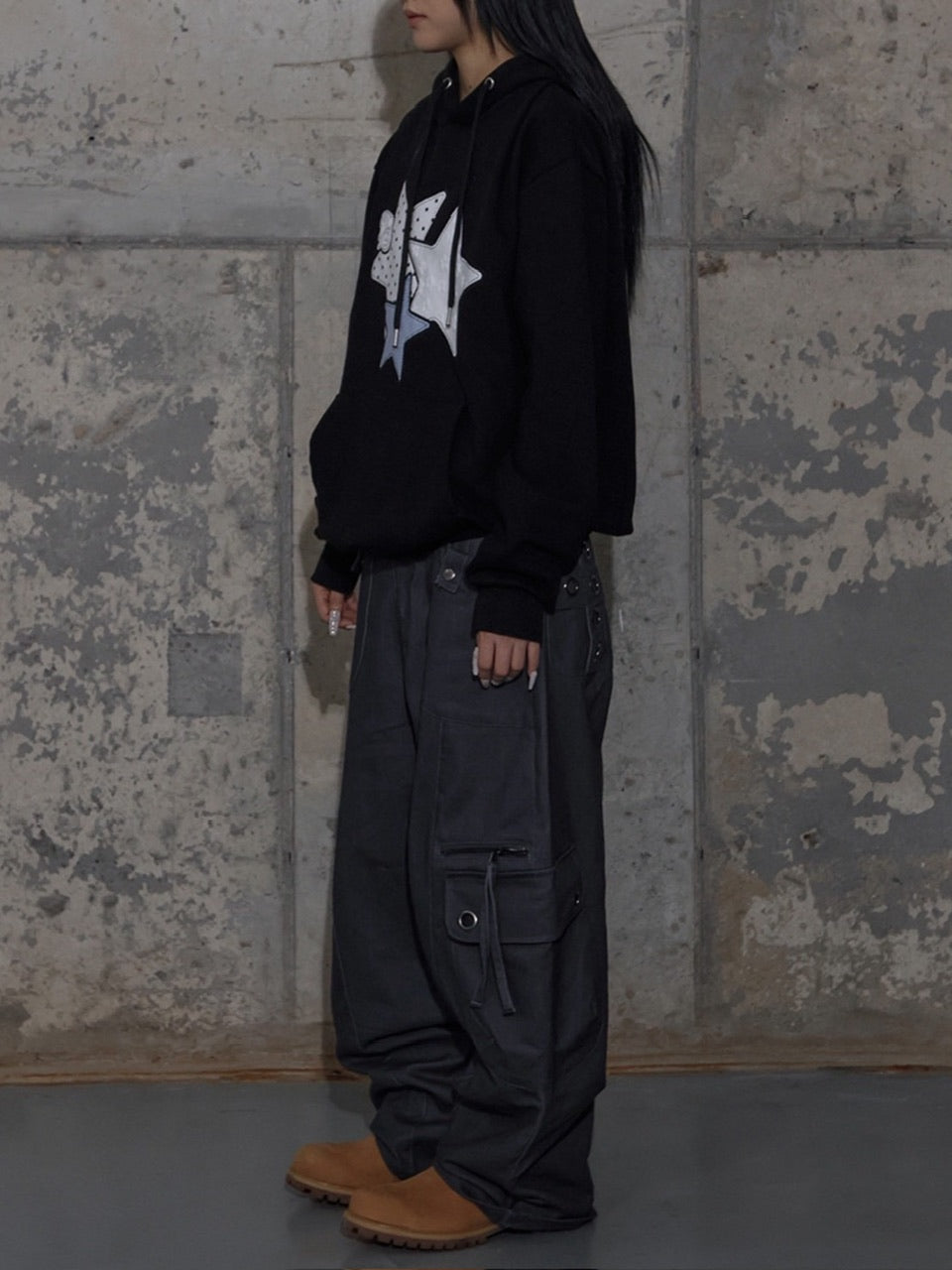 【FANCY CLUB】MIX STAR ANGEL PATCH HOODIE / 【ファンシークラブ】ミックススターエンジェルパッチパーカー