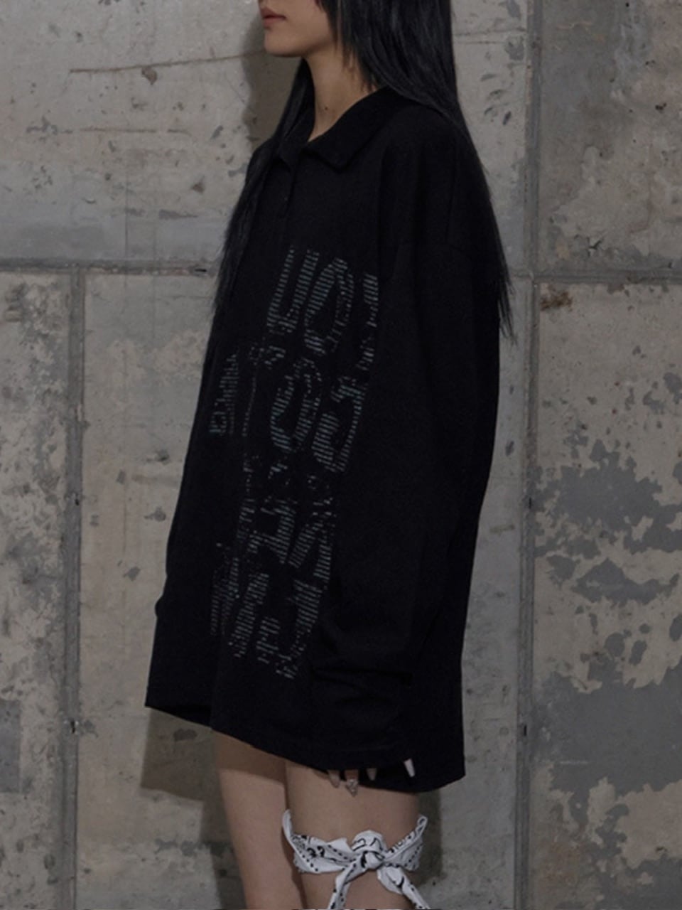 【FANCY CLUB】BACK CROSS OVER FIT COLLAR TEE / 【ファンシークラブ】バッククロスオーバーフィットカラー長袖Ｔシャツ