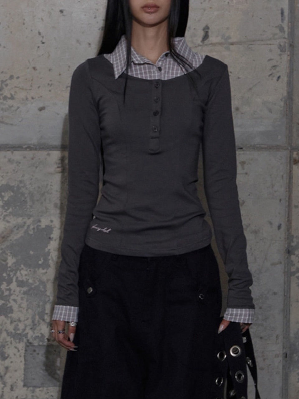 【FANCY CLUB】SHIRT LAYERED LONG SLEEVE / 【ファンシークラブ】シャツレイヤード長袖Ｔシャツ