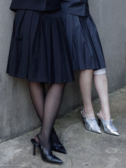 【FANCY CLUB】CLASSIC BUCKLE PLEATS MIDI SKIRT / 【ファンシークラブ】クラシックバックルプリーツミディスカート