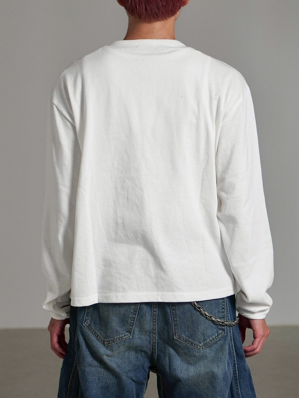 受注制【Chikashitsu +】double button henry neck long sleeve tee / 【チカシツプラス】ダブルボタンヘンリーネック長袖Tシャツ (4color)
