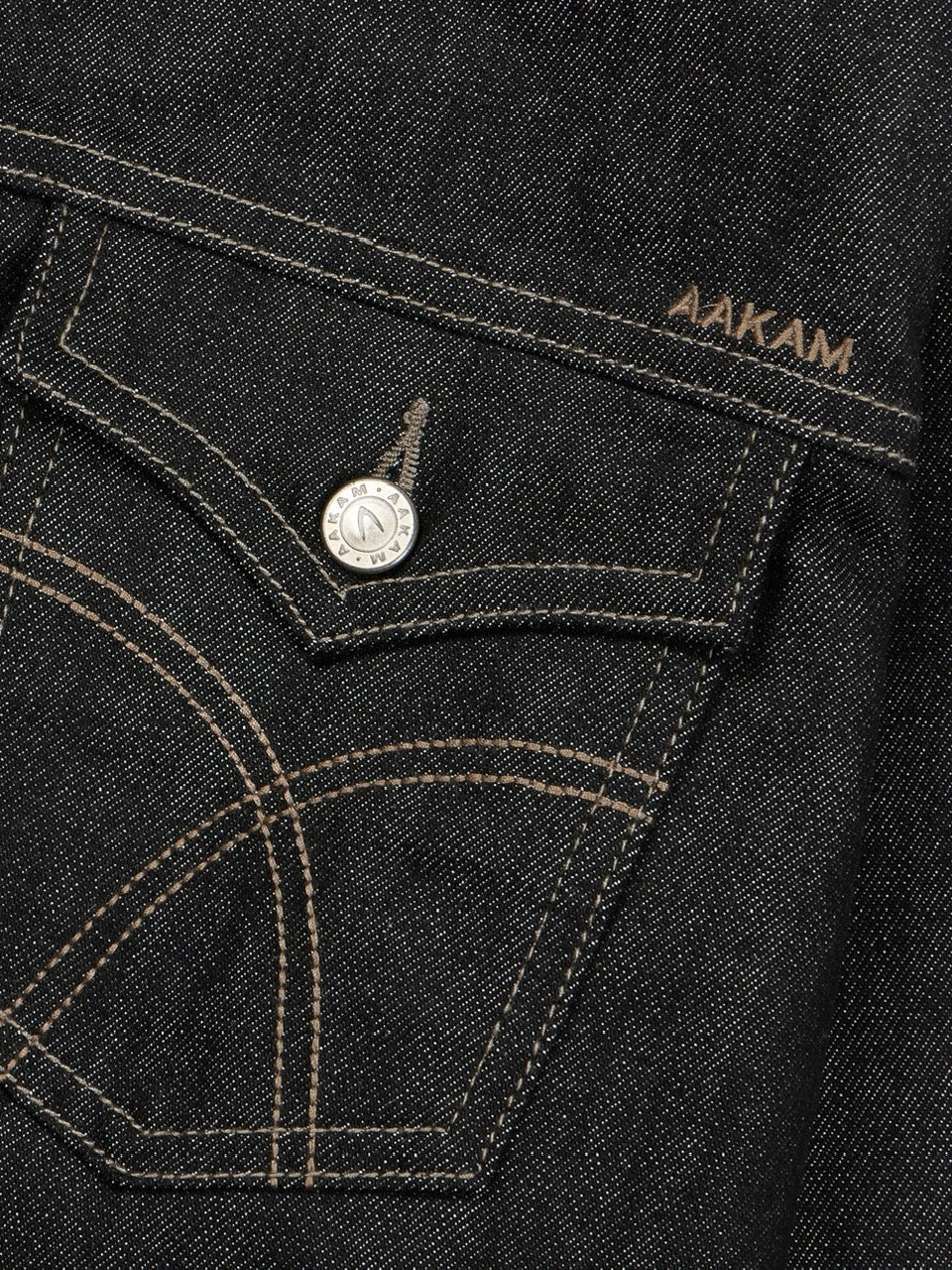【AAKAM】Banding Denim Zip-Up Jacket