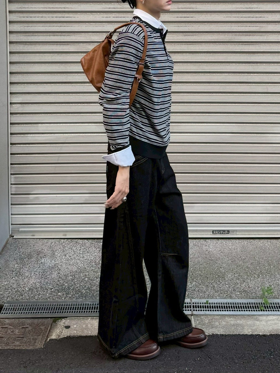 受注制【Chikashitsu +】cropped henry neck border knit / 【チカシツプラス】クロップドヘンリーネックボーダーニット (3color)