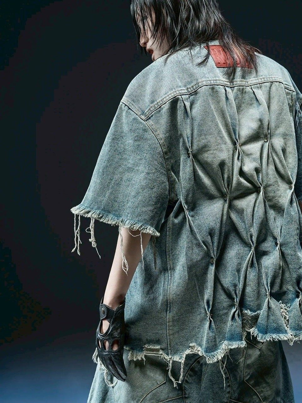 1/2 20:00再販【RICH】Knight Wide Waxed Shirt / 【リッチ】クロスバック半袖デニムシャツ