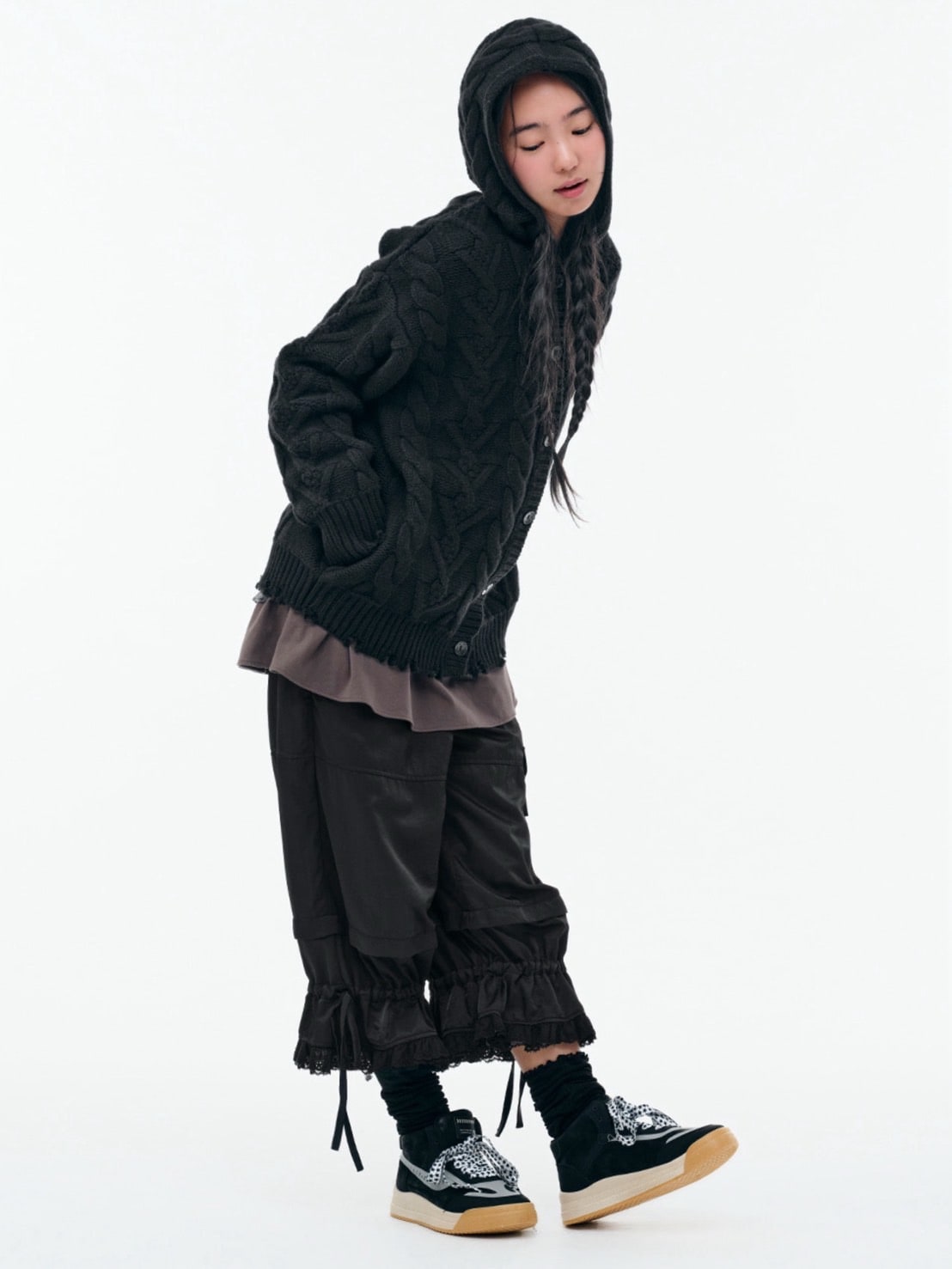 【TUOMIO】CHECK MIXED JERSEY DRESS / 【トゥオミオ】チェックミックスジャージワンピース