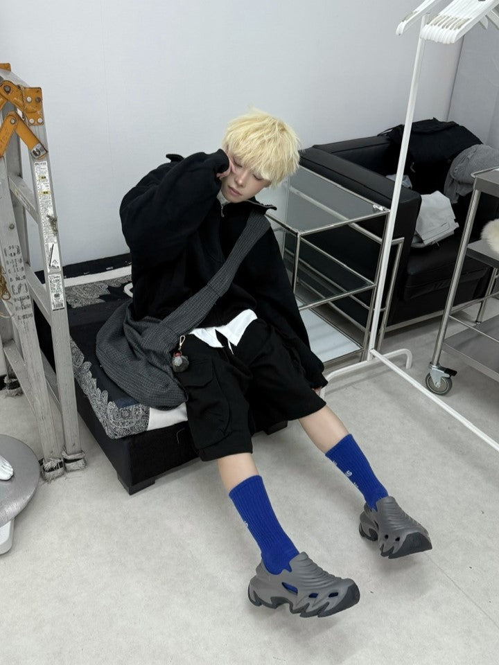 国際配送【Nerd out XU】high neck heavy hoodie / 【ナードアウトエックスユー】ハイネックヘビーフーディー (2color)