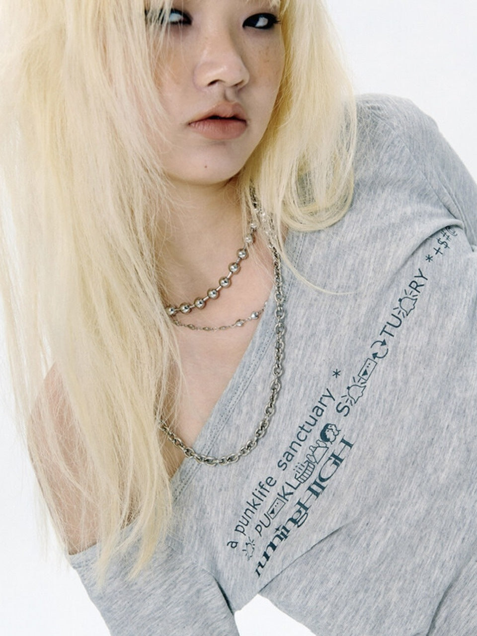 【runningHIGH】ONE OFF SHOULDER L/S TEE / 【ランニングハイ】ワンオフショルダー長袖Ｔシャツ