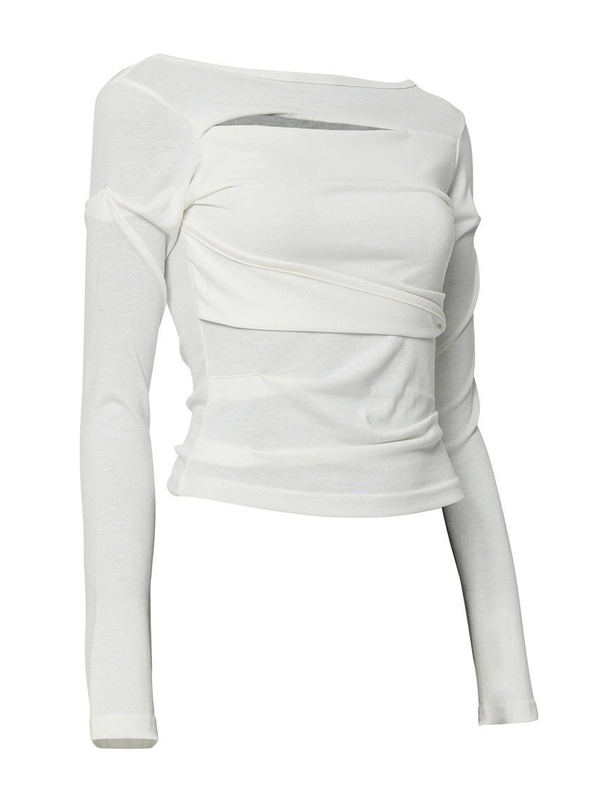 【FLAREUP】Asymmetrical Draped Long Sleeve / 【フレアアップ】アシンメトリードレープ長袖Ｔシャツ