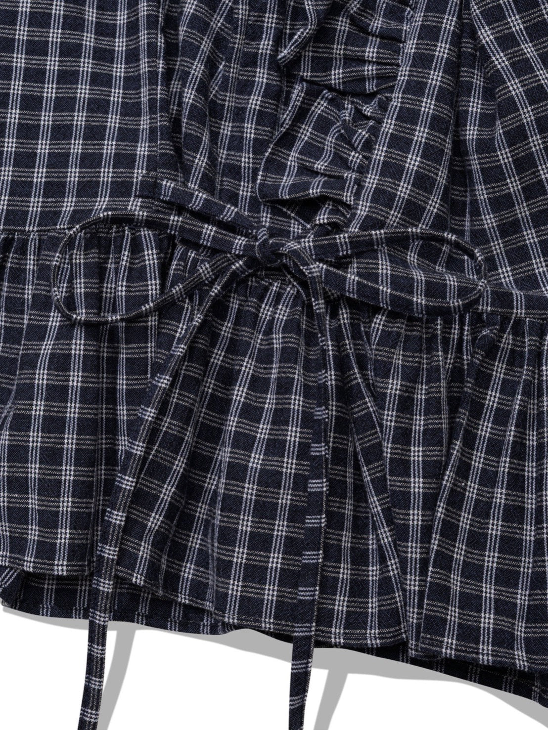 12/21 20:00 再販【Uglyshadow】BUTTON CHECK FRILL BLOUSE