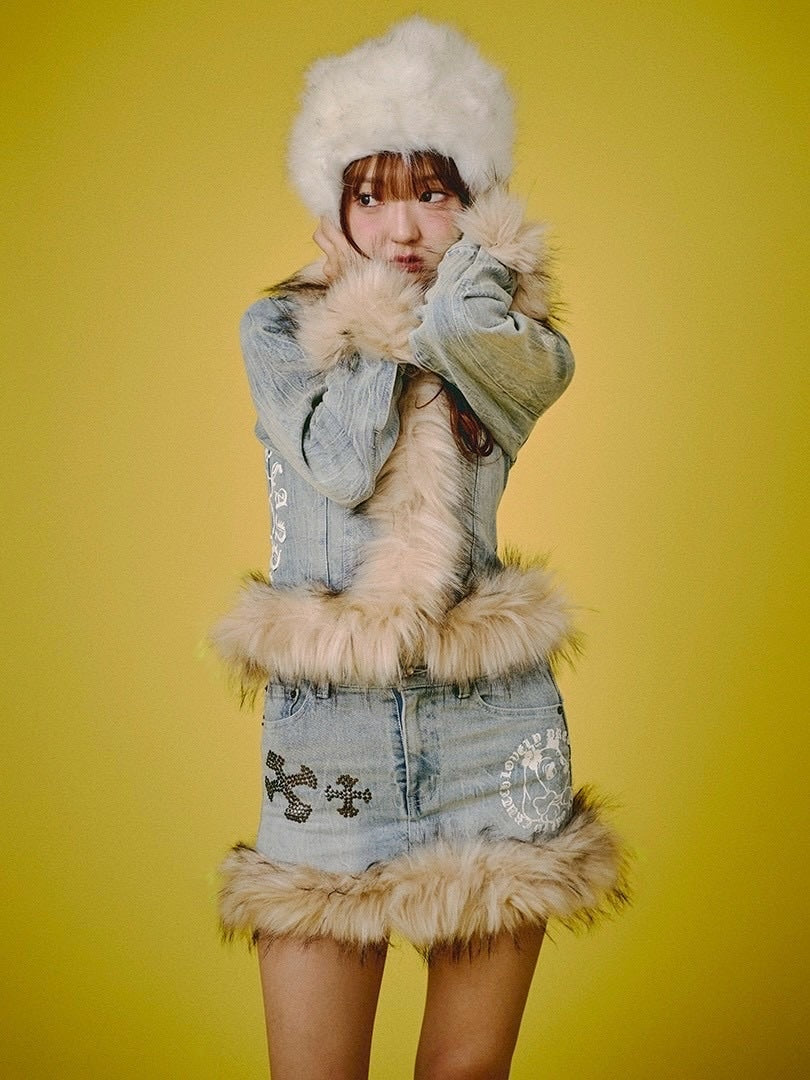 【GALFY】ぎゃるちゃんファーデニムミニ