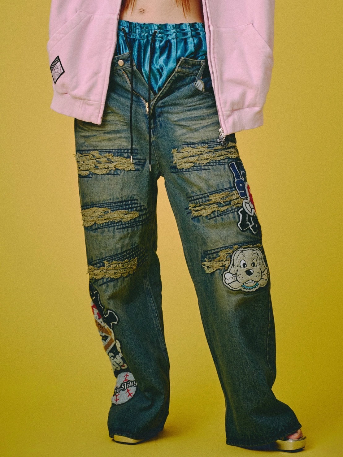 【GALFY】ワッペンだらけデニム