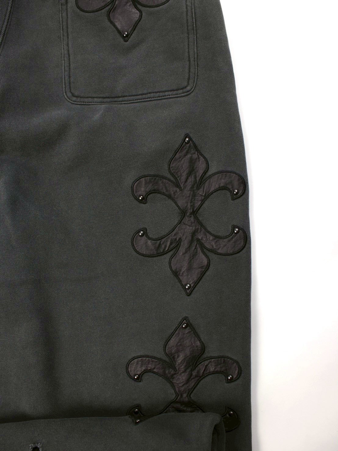 【GALFY】ぼろぼろロゴ百合の紋スウェットパンツ