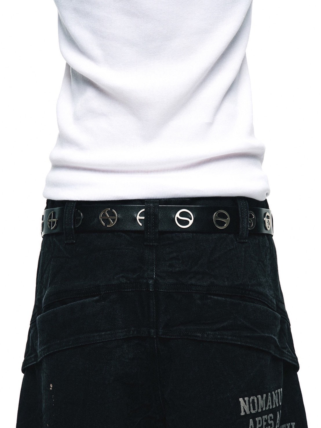 【AAPE X NOMANUAL】AAPE X NOMANUAL PAINTED DOUBLE KNEE DENIM PANTS