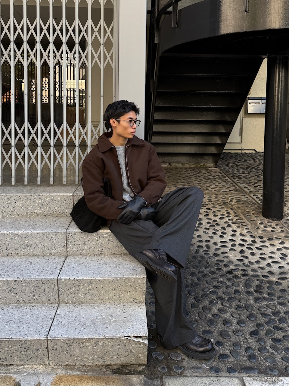 東京店WEB限定受注制【Chikashitsu +】cropped wool zip jacket / 【チカシツプラス】クロップドウールジップジャケット (3color)