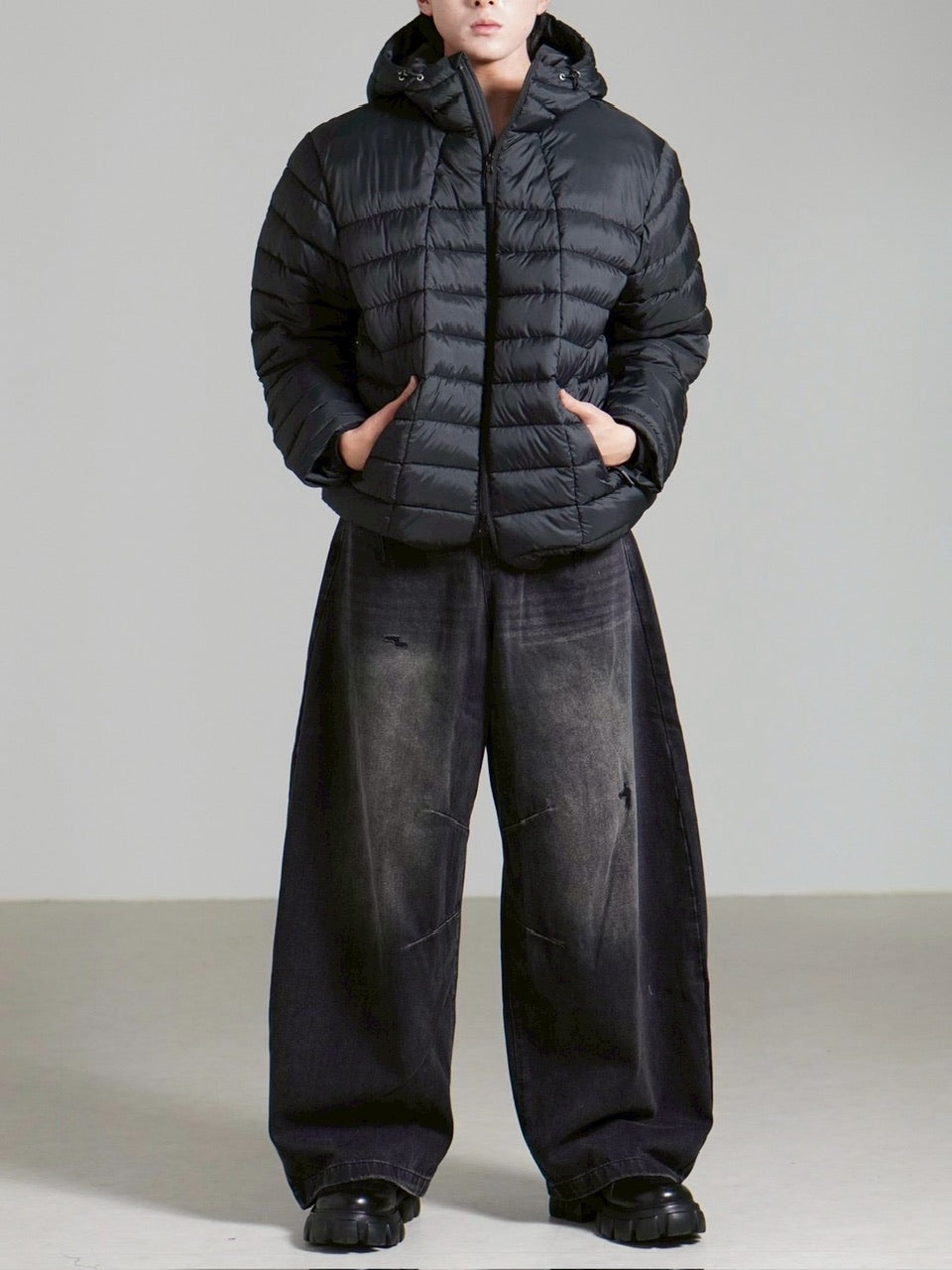 受注制【Chikashitsu +】light volume puffer jacket / 【チカシツプラス】ライトボリュームパファージャケット (3color)