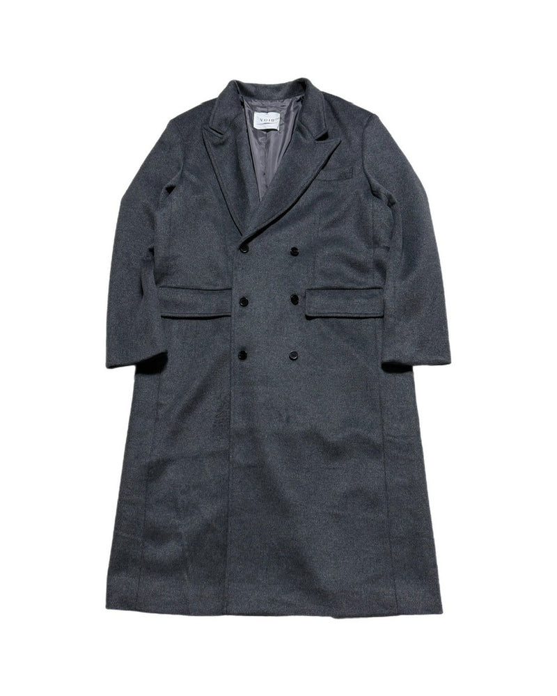 受注制【Chikashitsu +】overfit cashmere blend double long coat / 【チカシツプラス】オーバーフィットカシミヤブレンドダブルロングコート (3color)