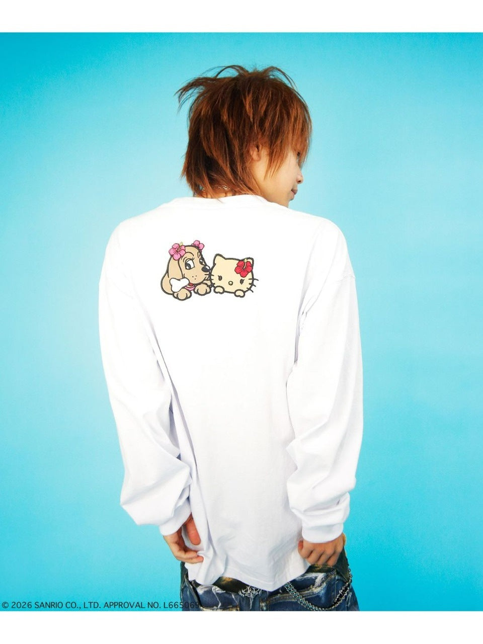 【GALFY×KITTY】キティアロハTee / 【ガルフィー×キティー】プリント長袖Tシャツ