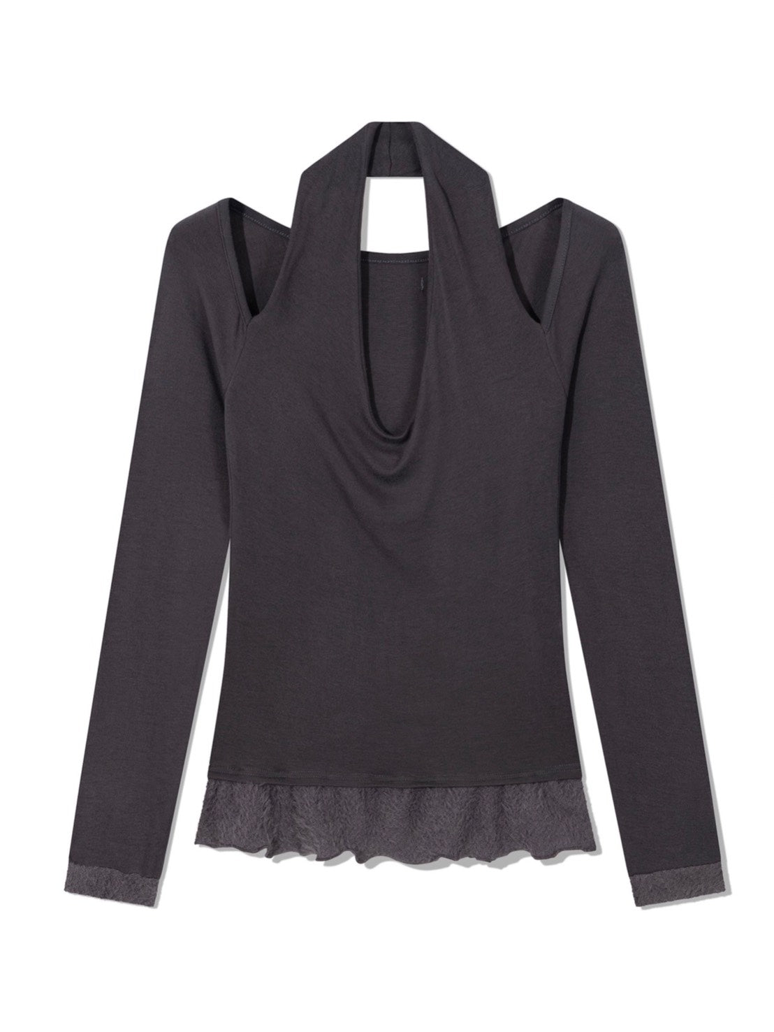 12/21 20:00 発売【Uglyshadow】SCARF FUR FRILL T-SHIRT