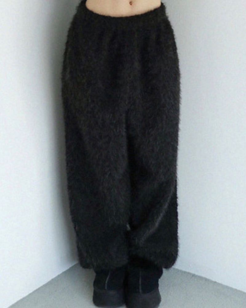 12/21 20:00 発売【Uglyshadow】BOUCLE KNIT WIDEPANTS