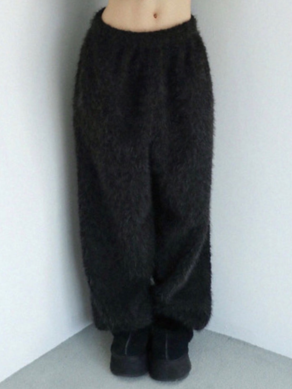 12/21 20:00 発売【Uglyshadow】BOUCLE KNIT WIDEPANTS
