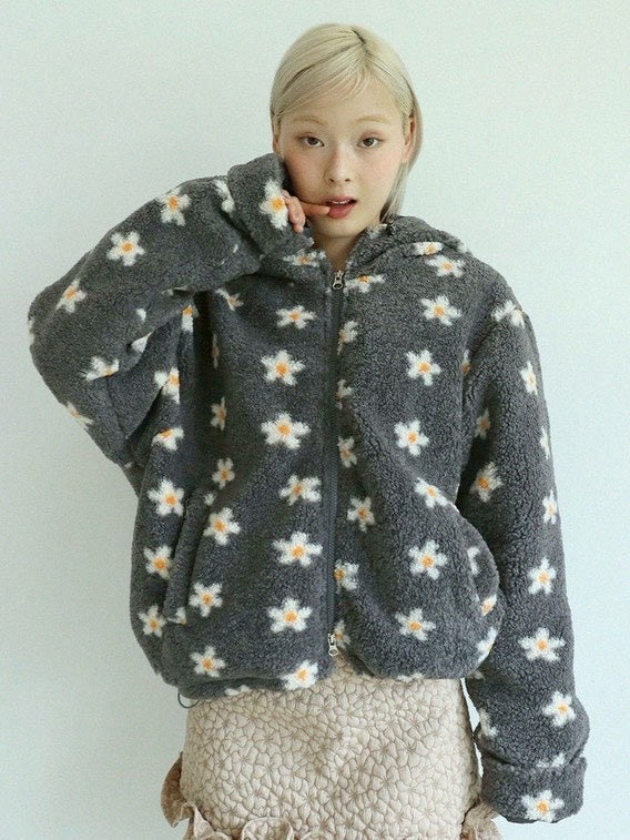12/21 20:00 発売【Uglyshadow】FLOWER FUR JUMPER