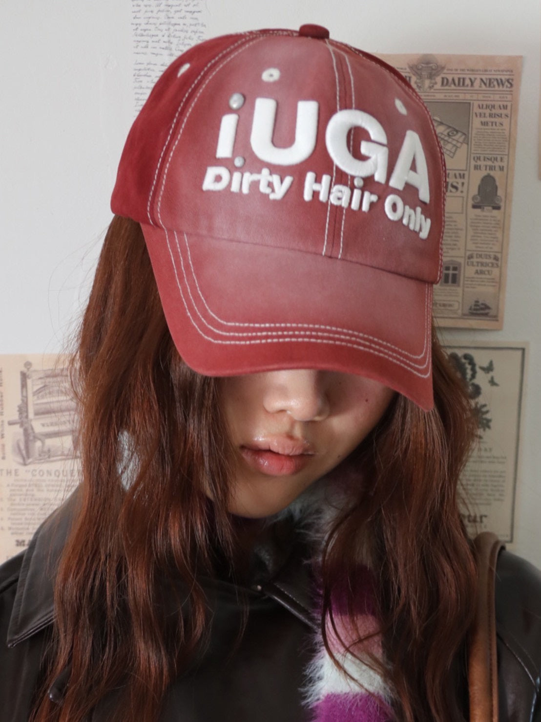 【IUGAMAKARAS】Washed Embroidery Ball Cap