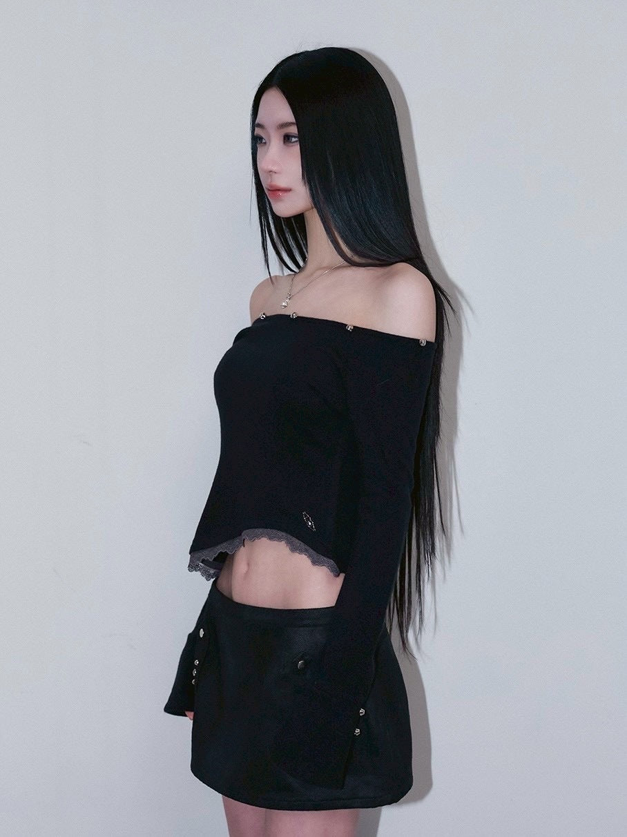 1/2 20:00発売【CHERRYQUIRI】bunny fluff off shoulder top