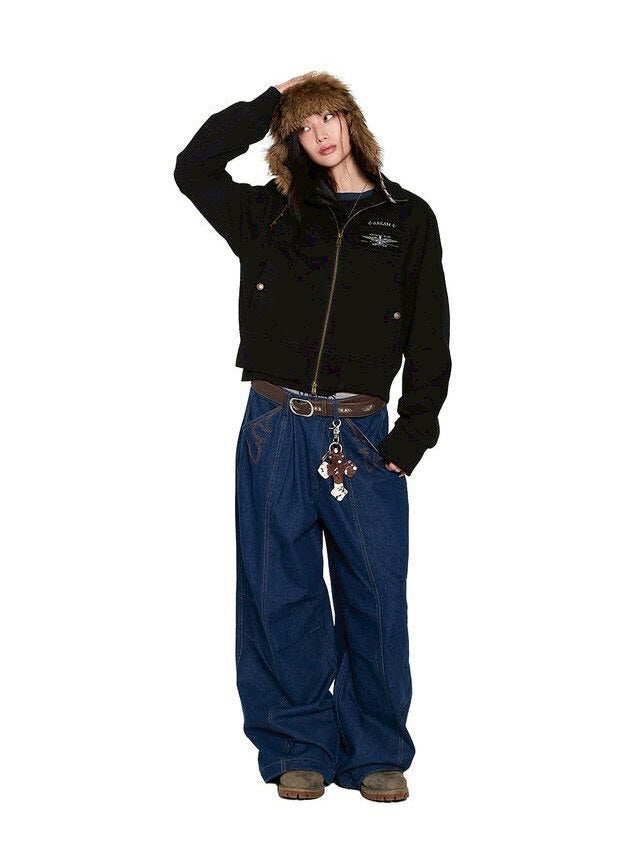 【AAKAM】Biker Leather Earflap Hat