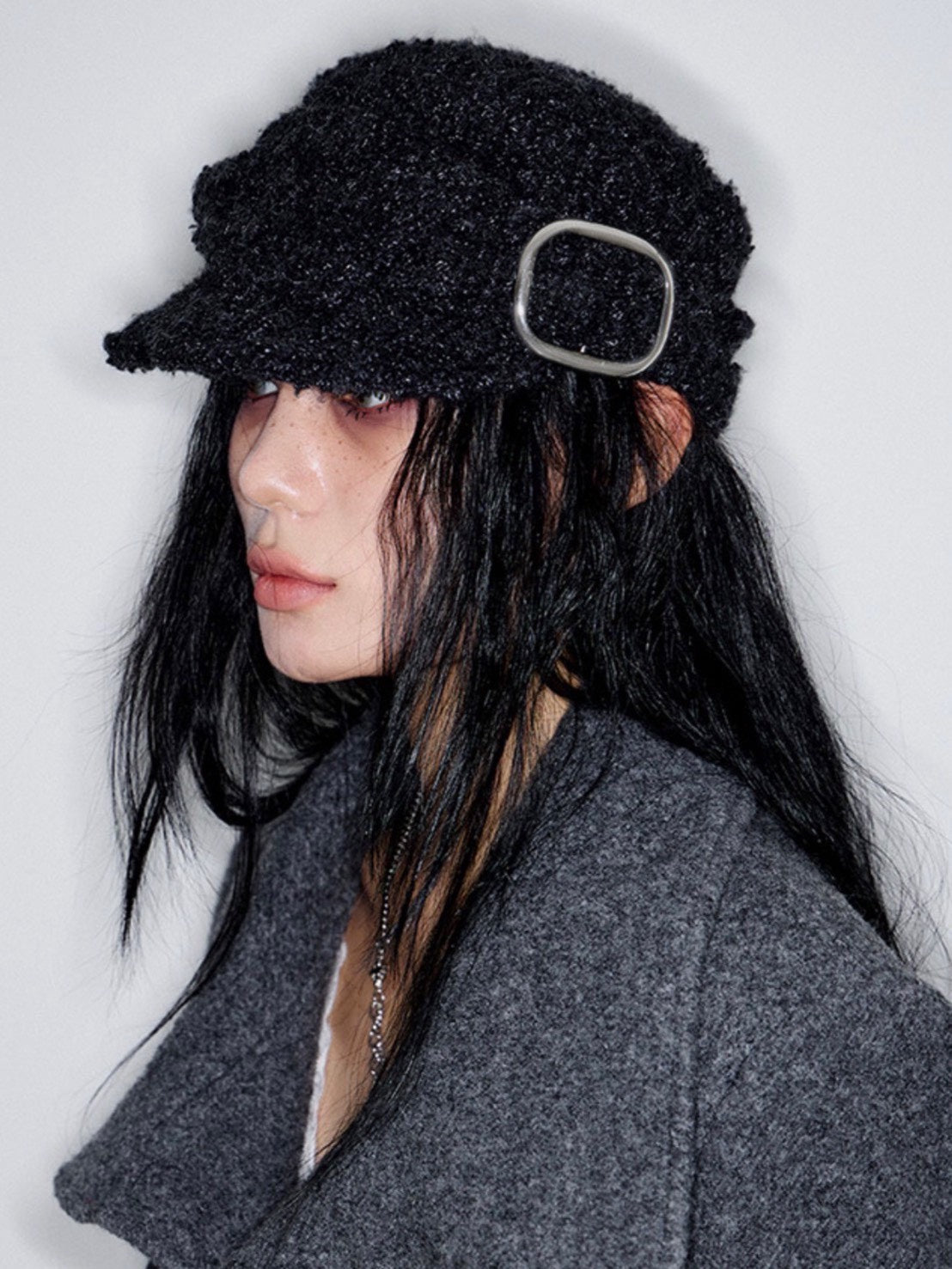 【NOT KNOWING】Buckle Bellboy Cap