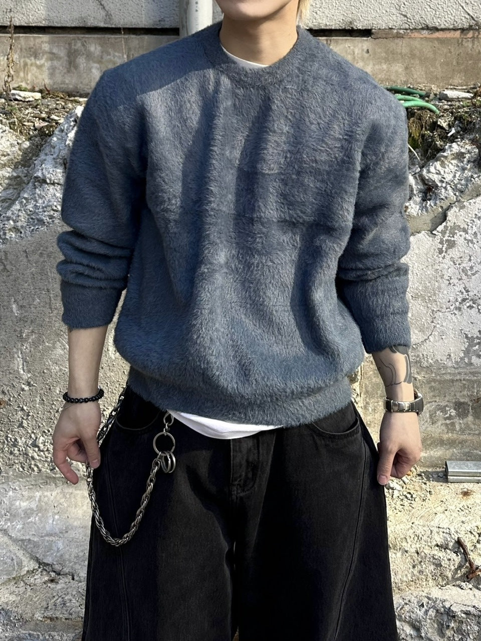 大阪店WEB限定受注制【Chikashitsu +】cropped hairy knit / 【チカシツプラス】クロップドヘアリーニット (3color)