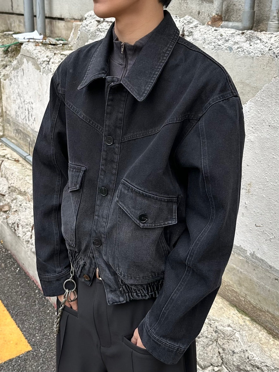 大阪店WEB限定受注制【Chikashitsu＋】washed denim work jacket / 【チカシツプラス】ウォッシュドデニムワークジャケット