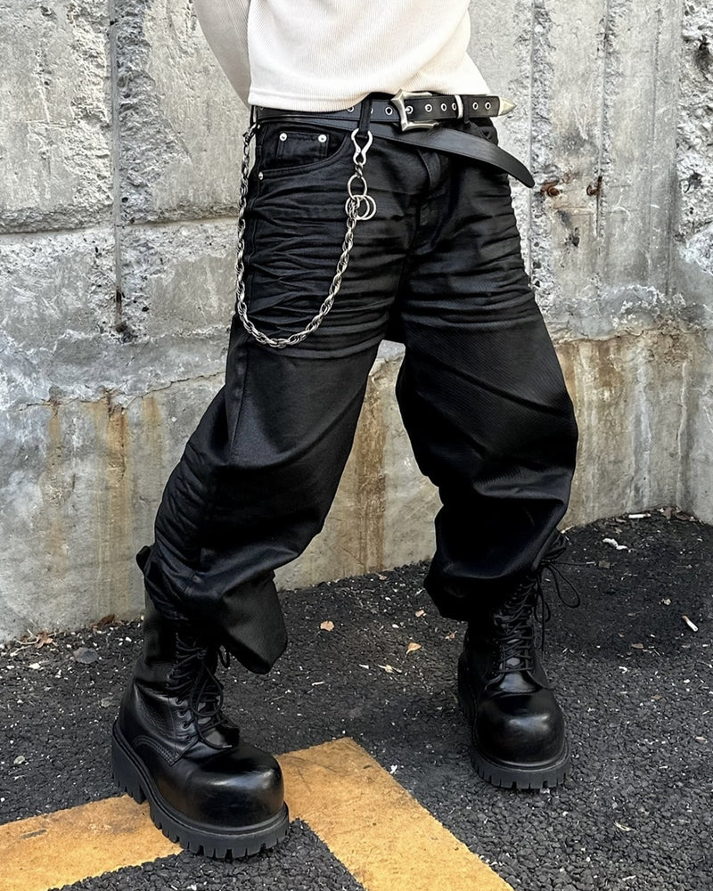大阪店WEB限定受注制【Chikashitsu +】emboss coating denim pants / 【チカシツプラス】エンボスコーティングデニムパンツ