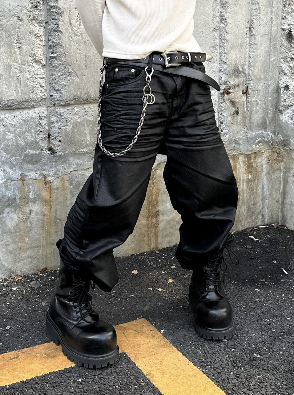 大阪店WEB限定受注制【Chikashitsu +】emboss coating denim pants / 【チカシツプラス】エンボスコーティングデニムパンツ