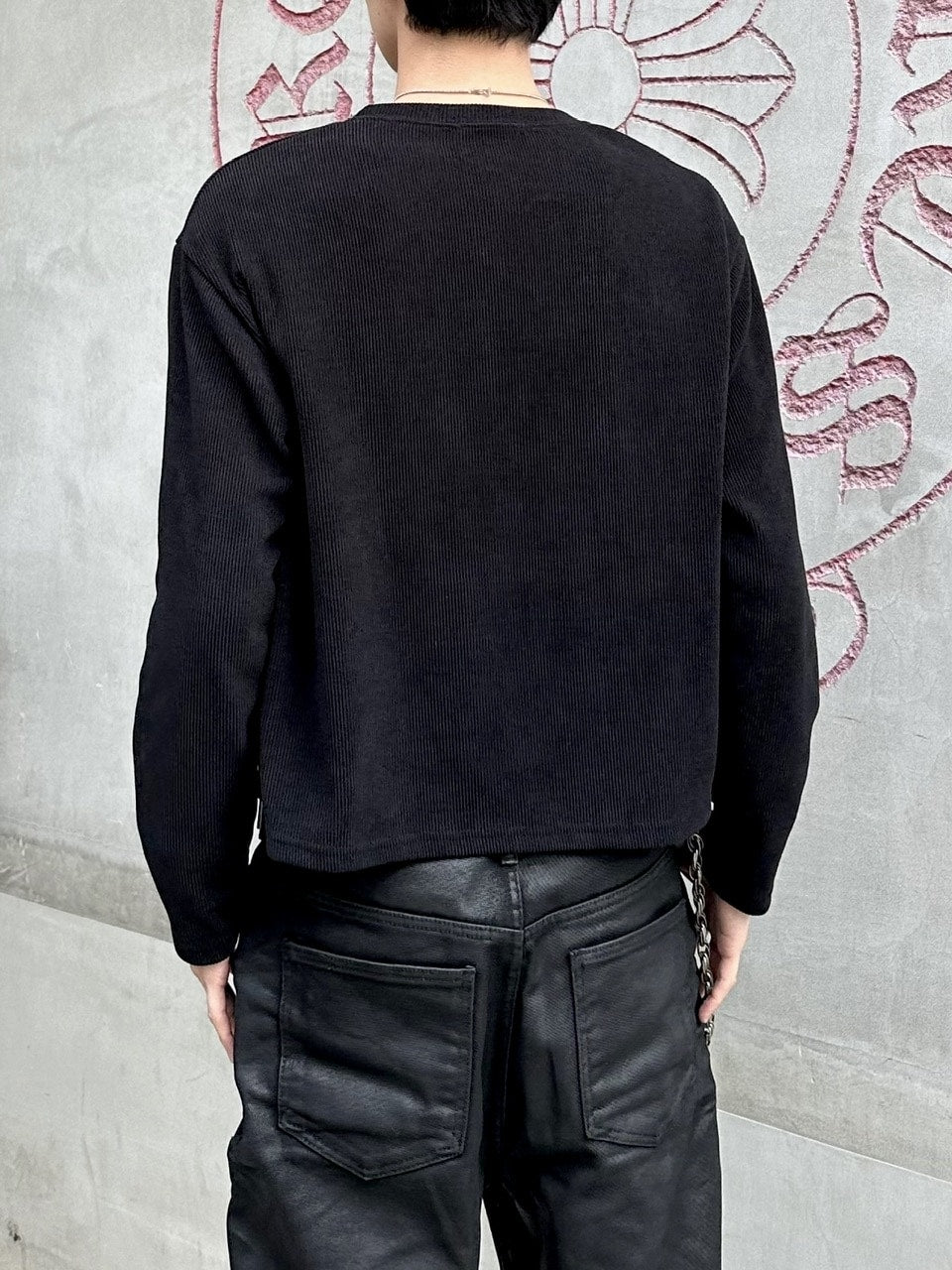 大阪店WEB限定受注制【Chikashitsu＋】cropped waffle long sleeve / 【チカシツプラス】クロップワッフルロングスリーブ (2color)